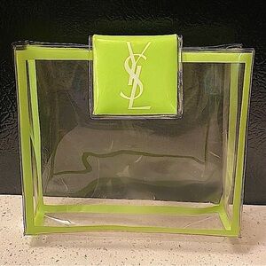 RARE💚Vintage💚Yves Saint Laurent Neon Lime Clear PVC See Through Mini Bag💚